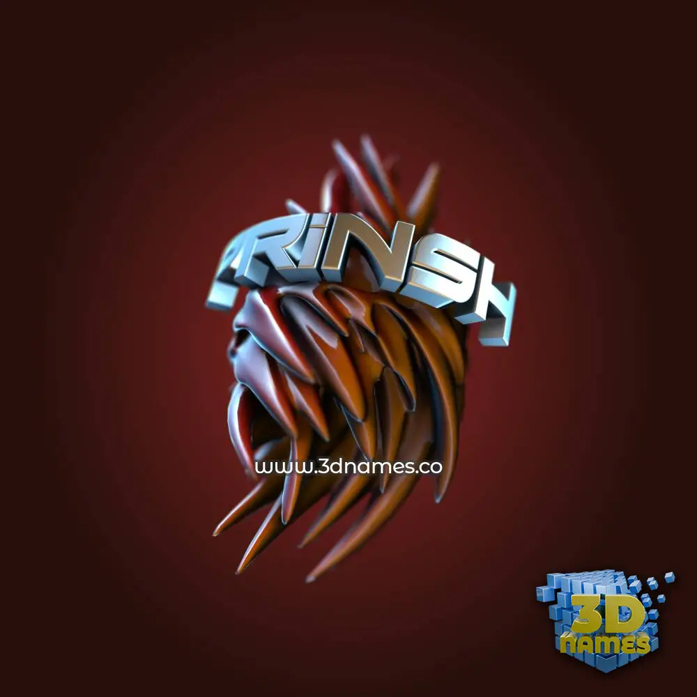 prinsh in Red Twisted style - 3D name wallpaper