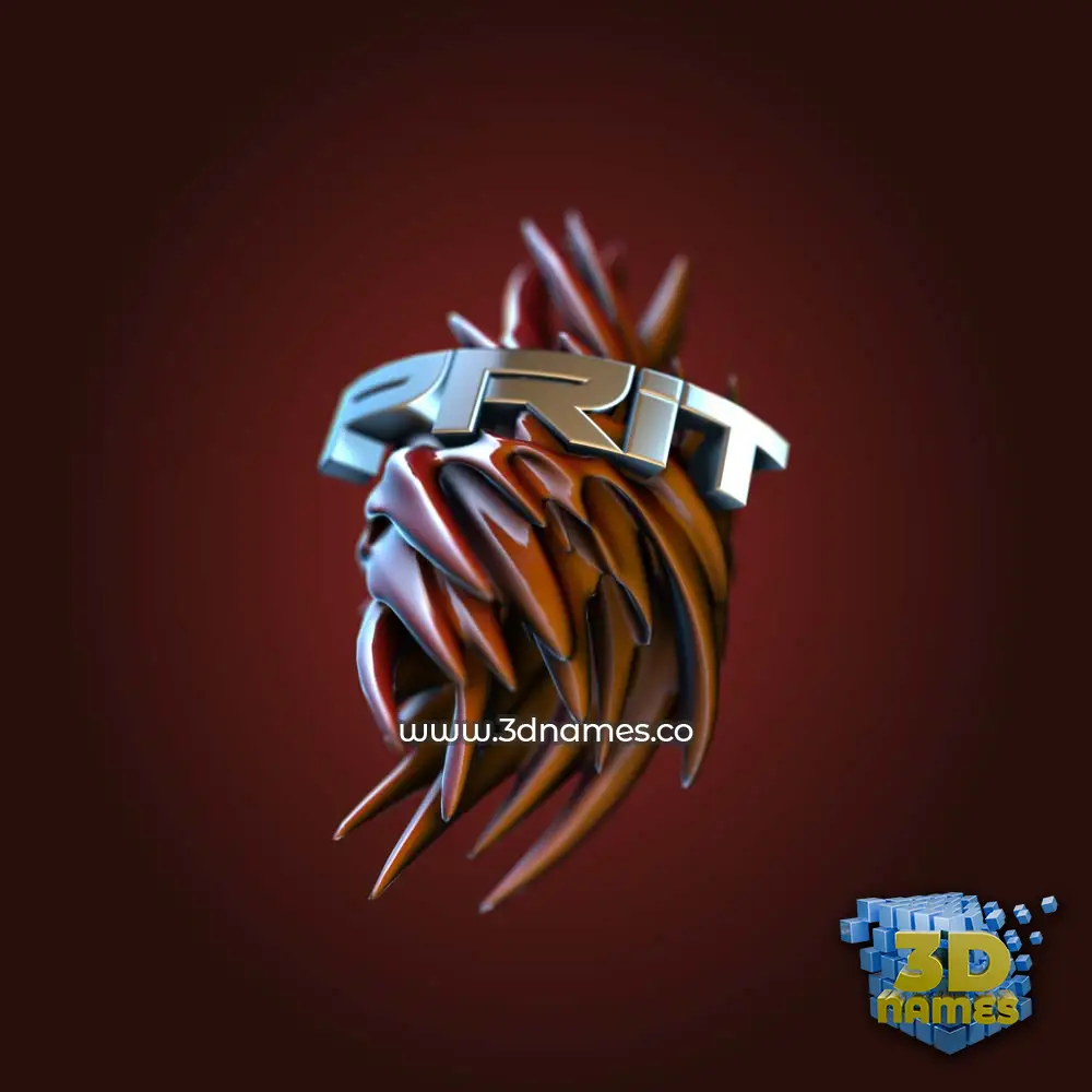 prit in Red Twisted style - 3D name wallpaper
