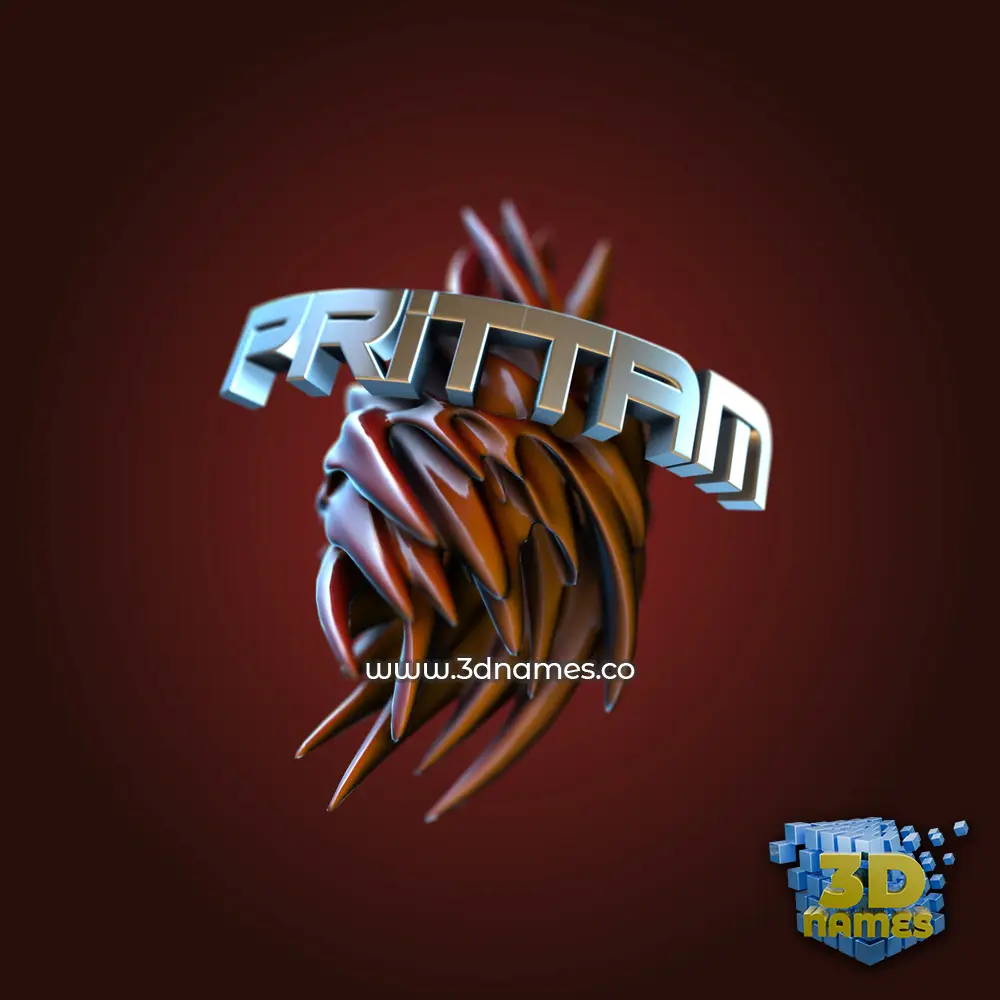prittam in Red Twisted style - 3D name wallpaper