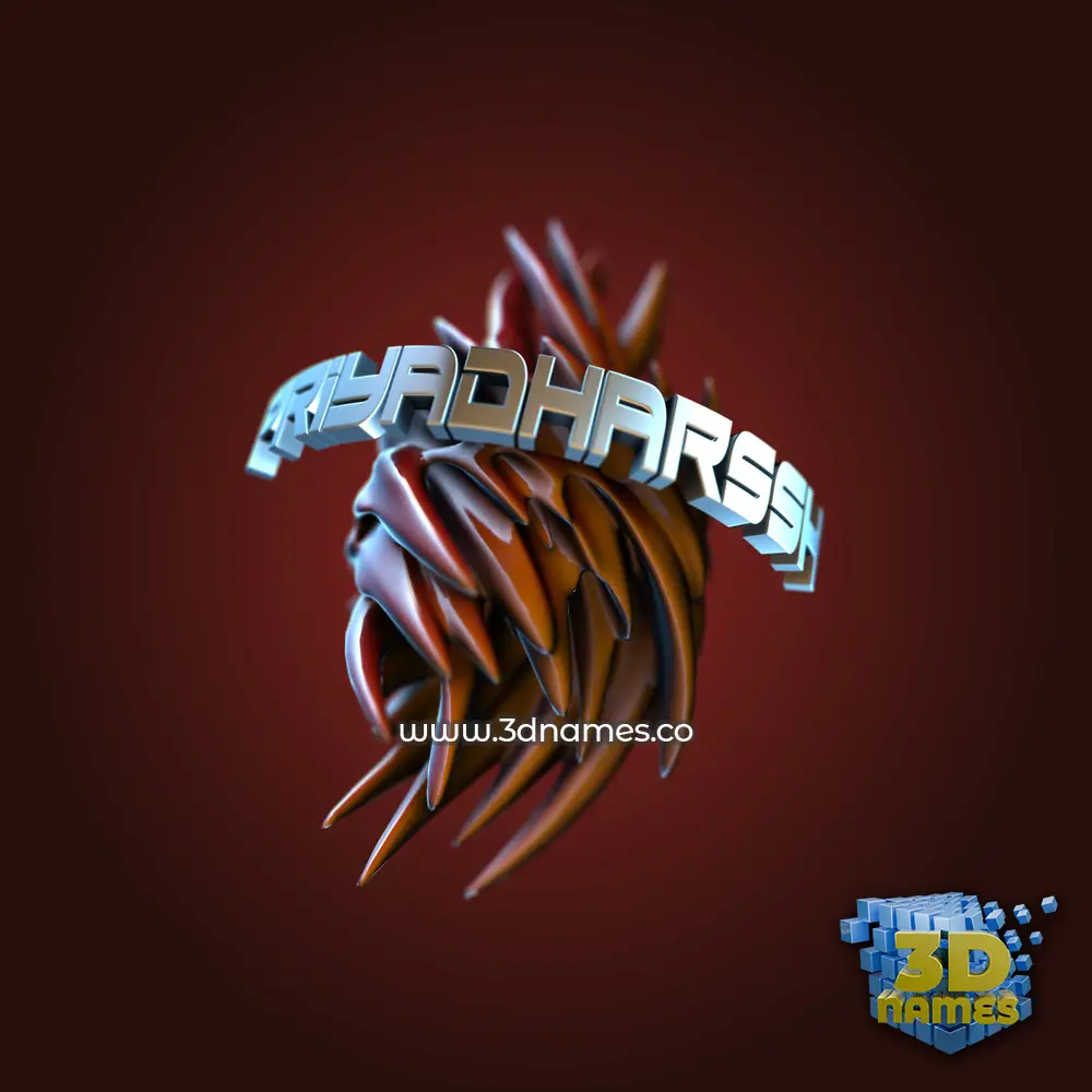 priyadharssh in Red Twisted style - 3D name wallpaper