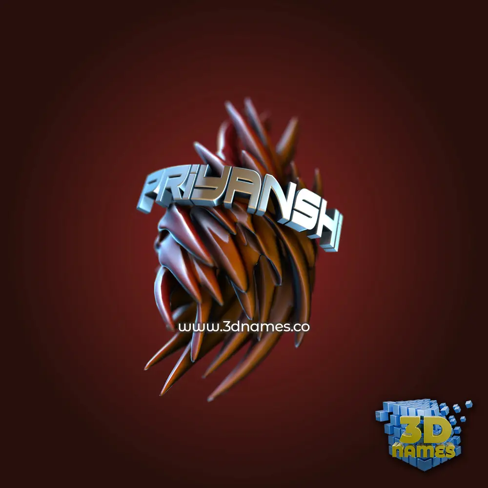 priyanshi in Red Twisted style - 3D name wallpaper