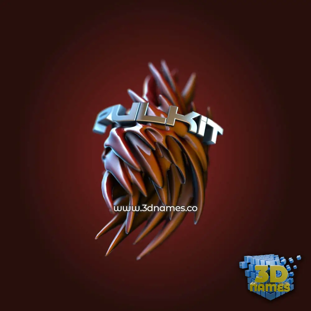 pulkit in Red Twisted style - 3D name wallpaper