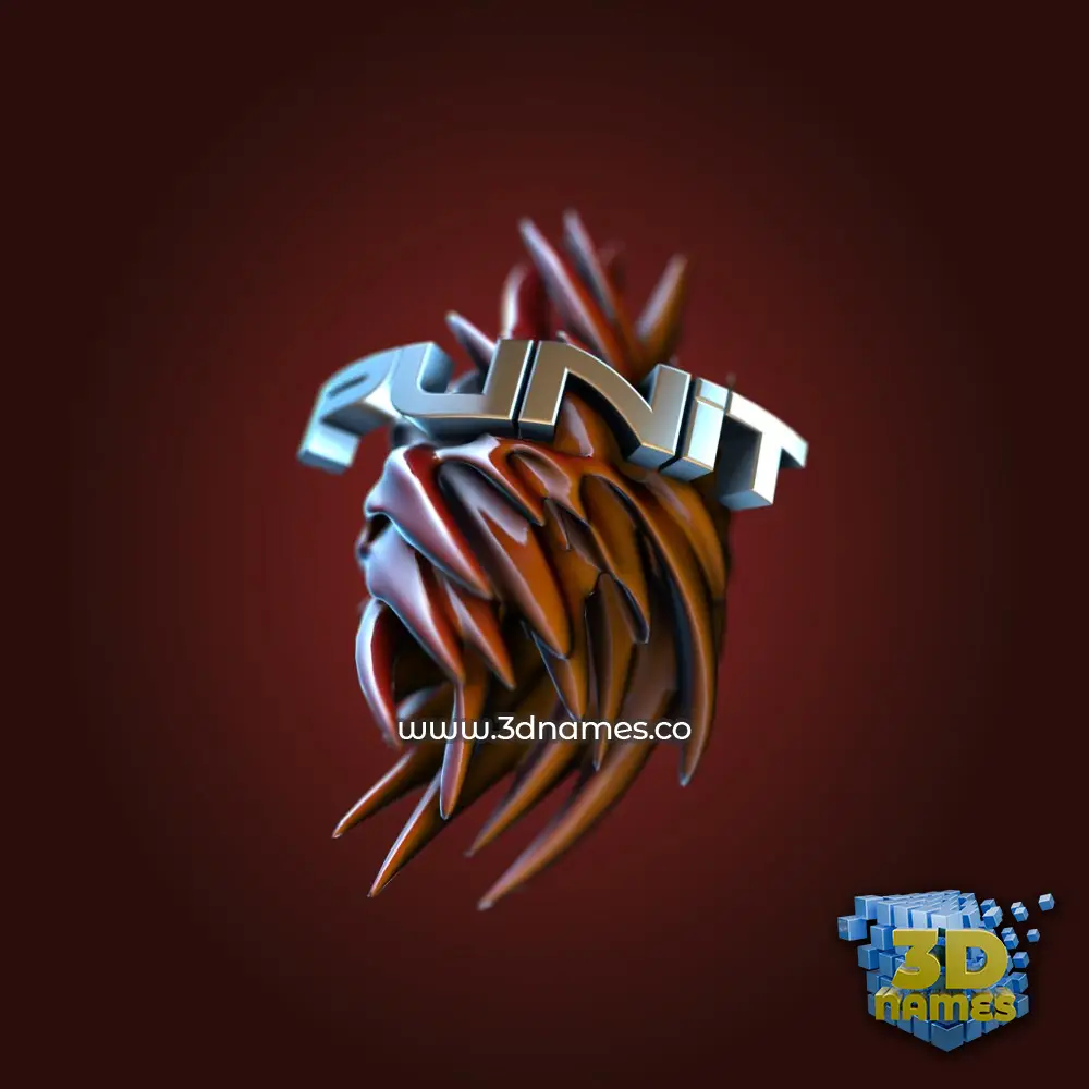 punit in Red Twisted style - 3D name wallpaper