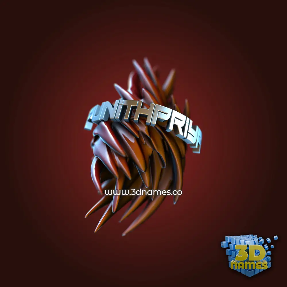 punithpriya in Red Twisted style - 3D name wallpaper