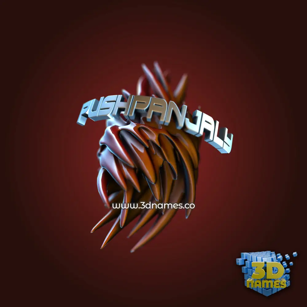 pushpanjaly in Red Twisted style - 3D name wallpaper