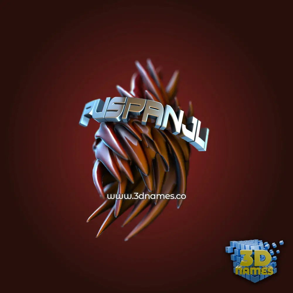 puspanjli in Red Twisted style - 3D name wallpaper