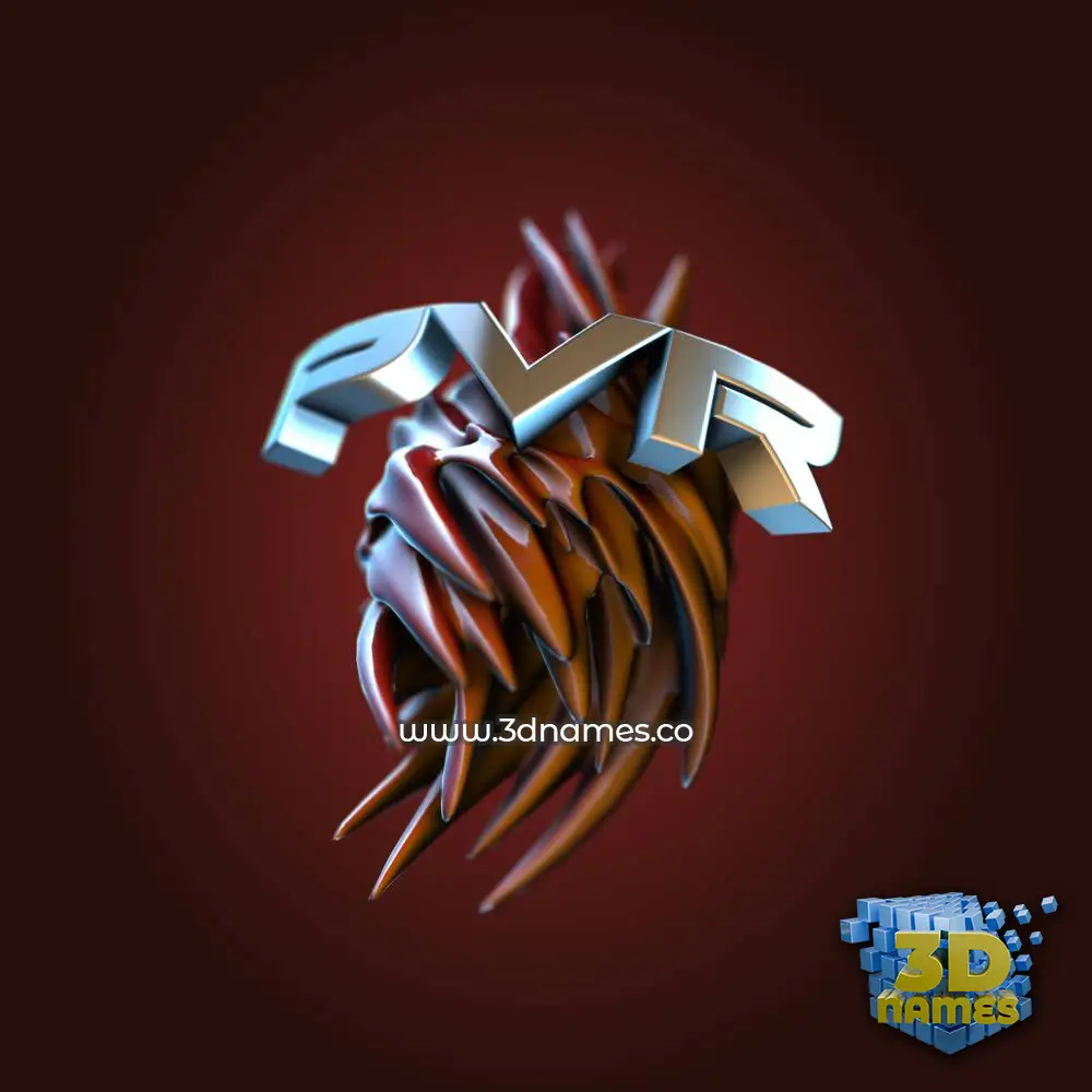 pvr in Red Twisted style - 3D name wallpaper