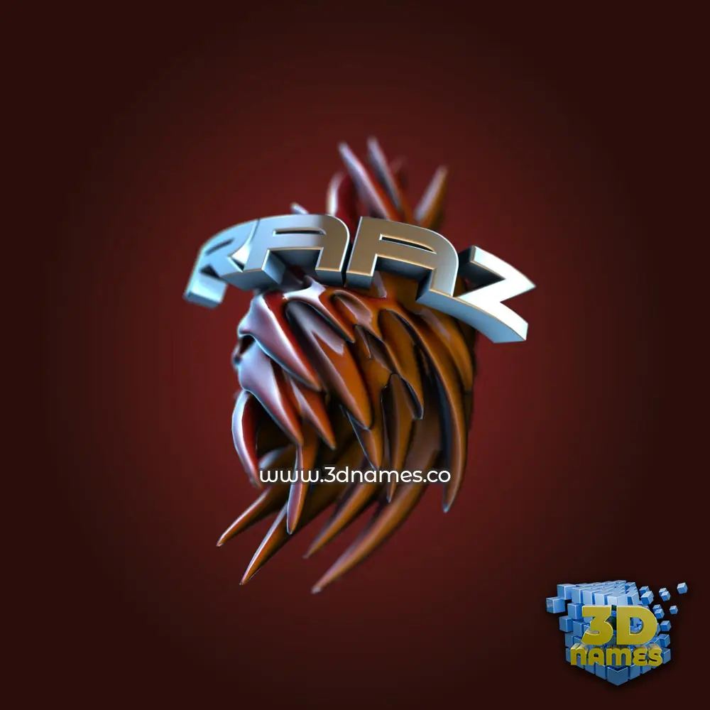 raaz in Red Twisted style - 3D name wallpaper