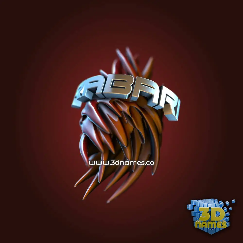 rabari in Red Twisted style - 3D name wallpaper