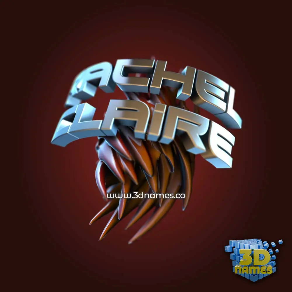 rachel claire in Red Twisted style - 3D name wallpaper