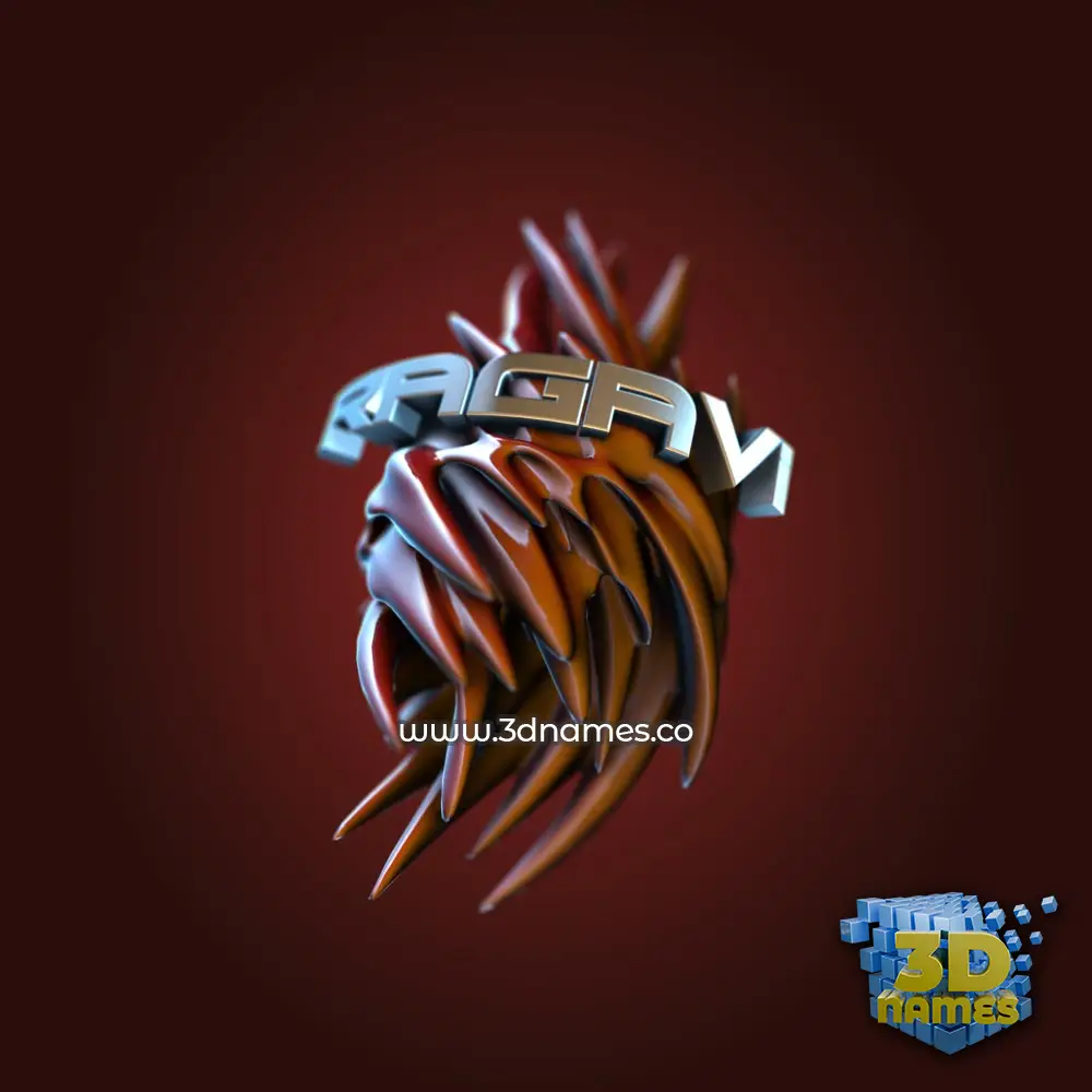 ragavi in Red Twisted style - 3D name wallpaper