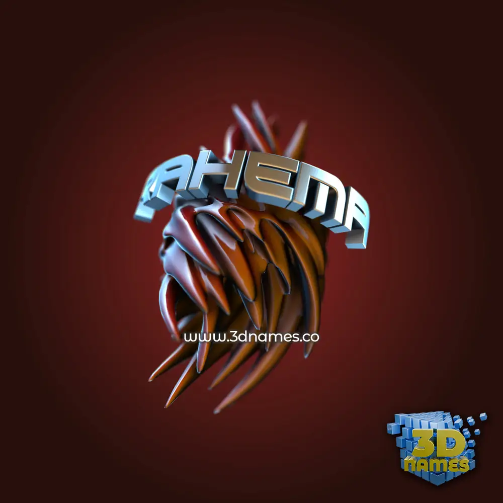 rahema in Red Twisted style - 3D name wallpaper