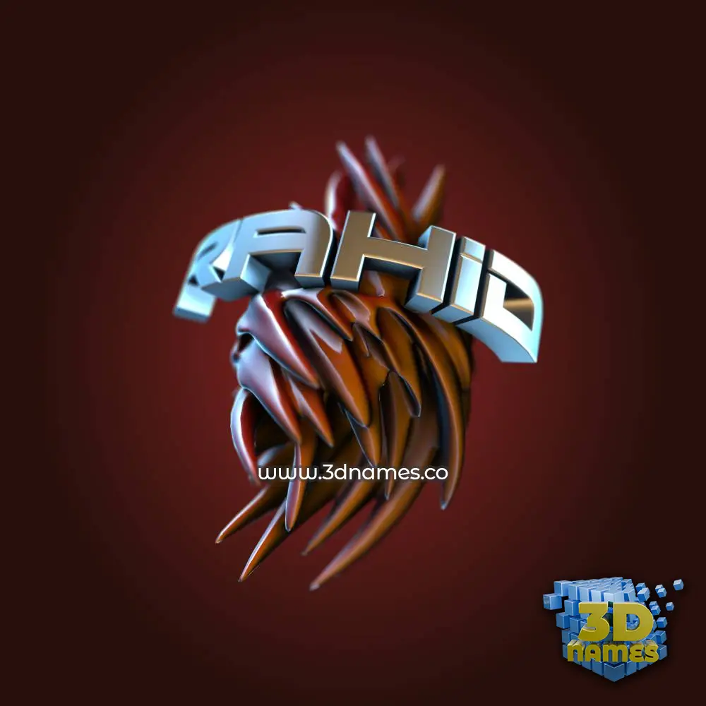 rahid in Red Twisted style - 3D name wallpaper