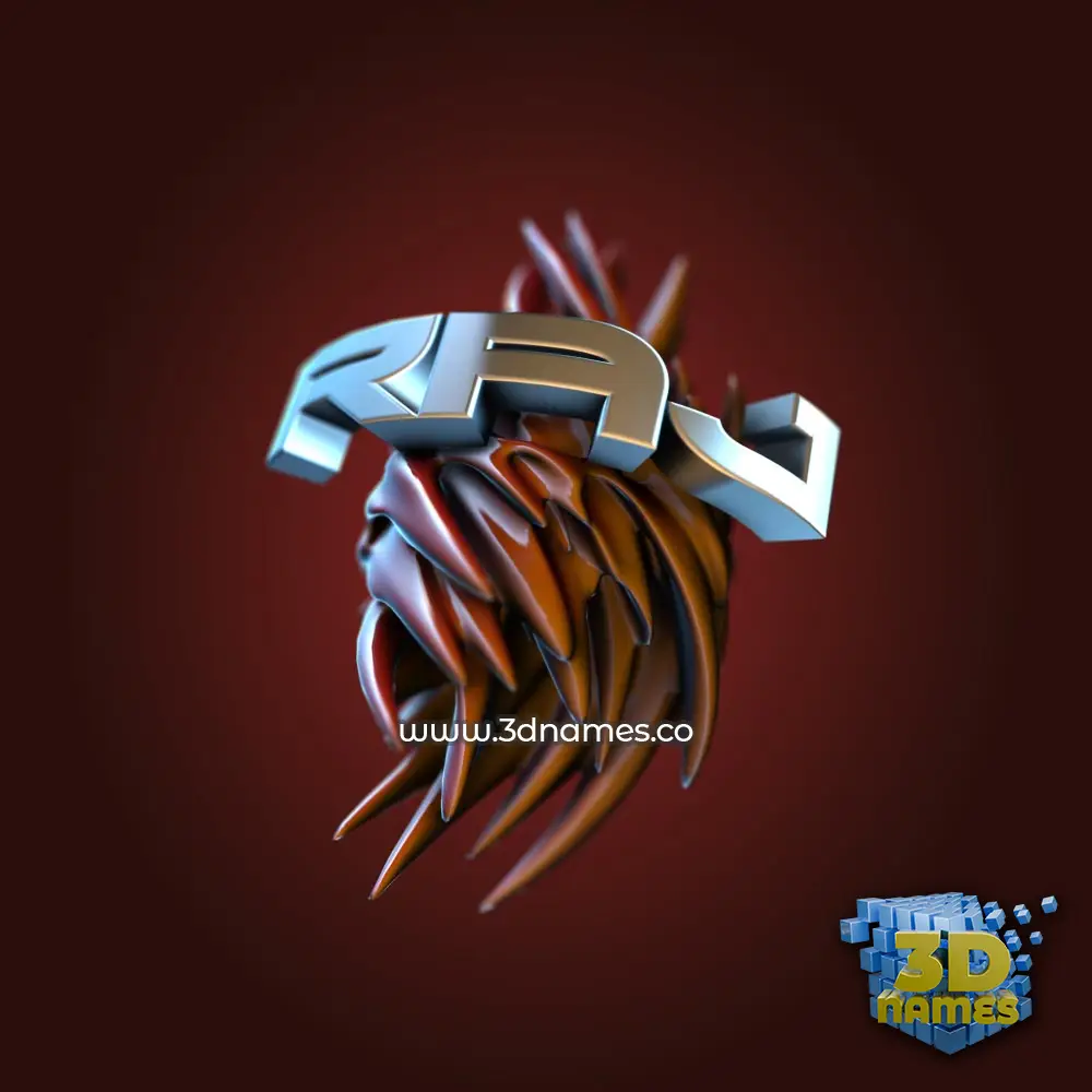 raj in Red Twisted style - 3D name wallpaper