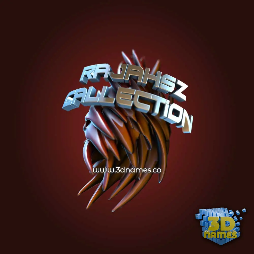 rajahsz callection in Red Twisted style - 3D name wallpaper