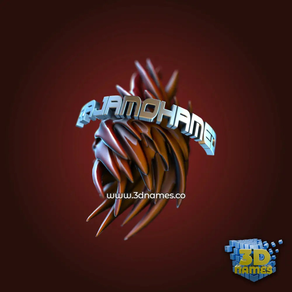 rajamohamed in Red Twisted style - 3D name wallpaper