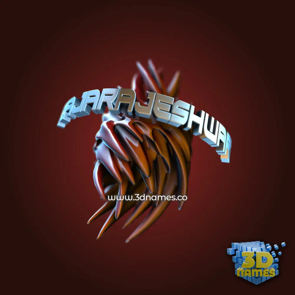 rajarajeshwari in Red Twisted style - 3D name wallpaper