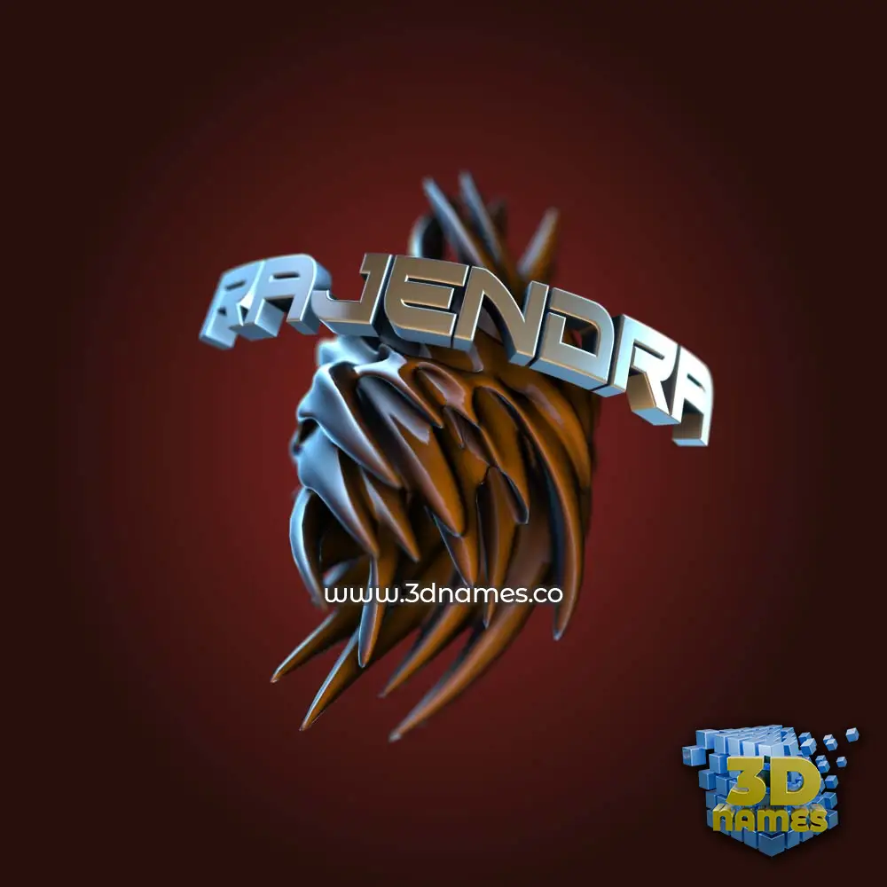 rajendra in Red Twisted style - 3D name wallpaper