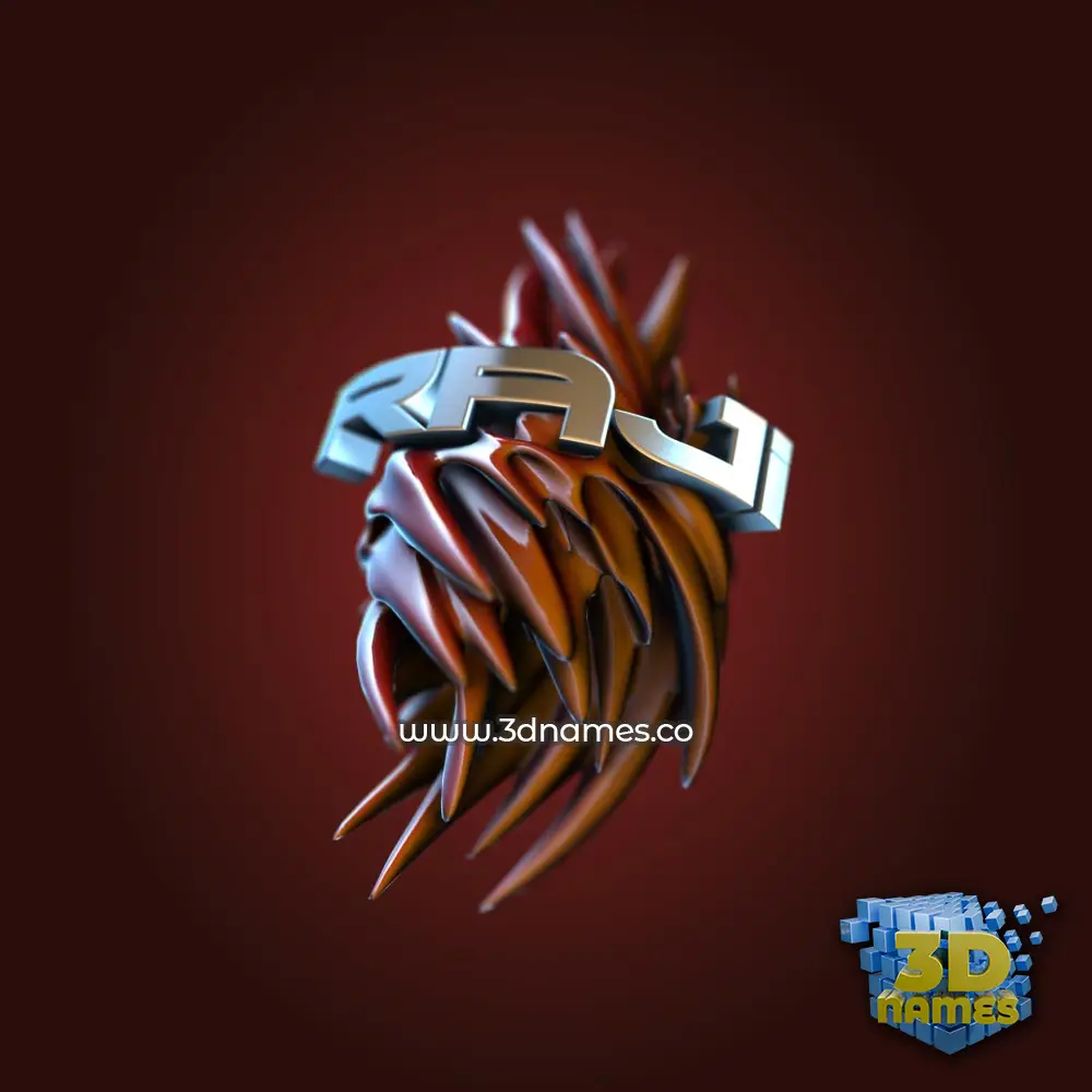 raji in Red Twisted style - 3D name wallpaper