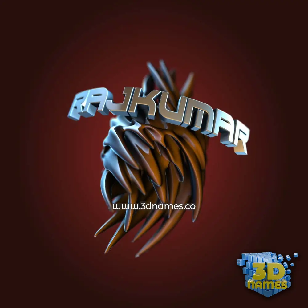 rajkumar in Red Twisted style - 3D name wallpaper