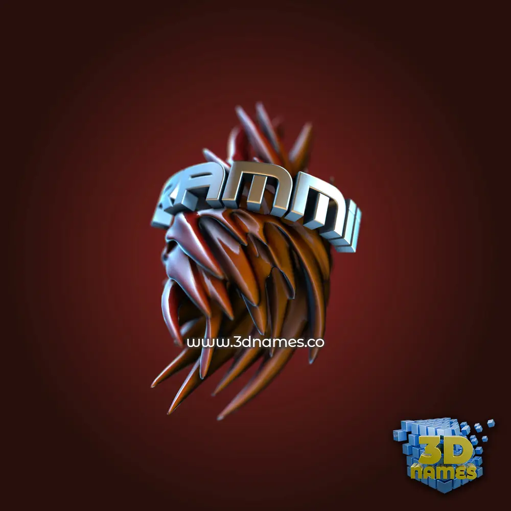 rammii in Red Twisted style - 3D name wallpaper