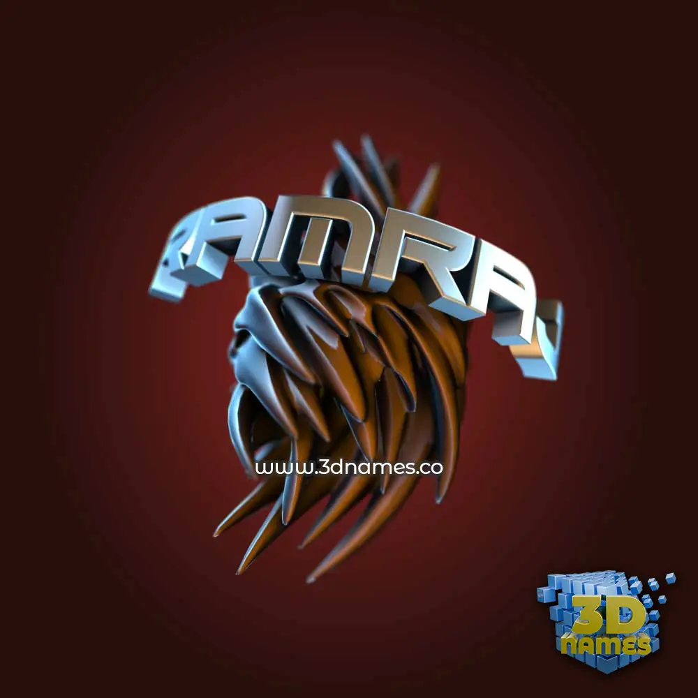 ramraj in Red Twisted style - 3D name wallpaper