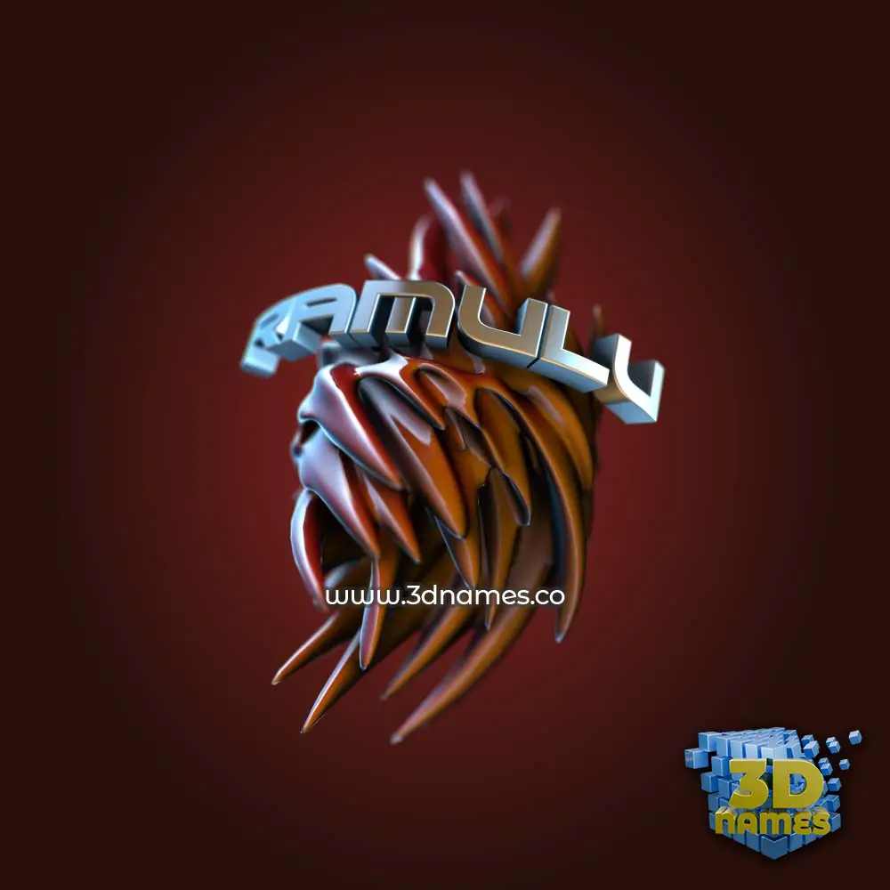 ramulu in Red Twisted style - 3D name wallpaper
