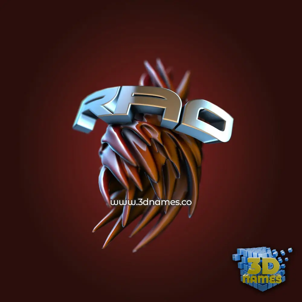 rao in Red Twisted style - 3D name wallpaper
