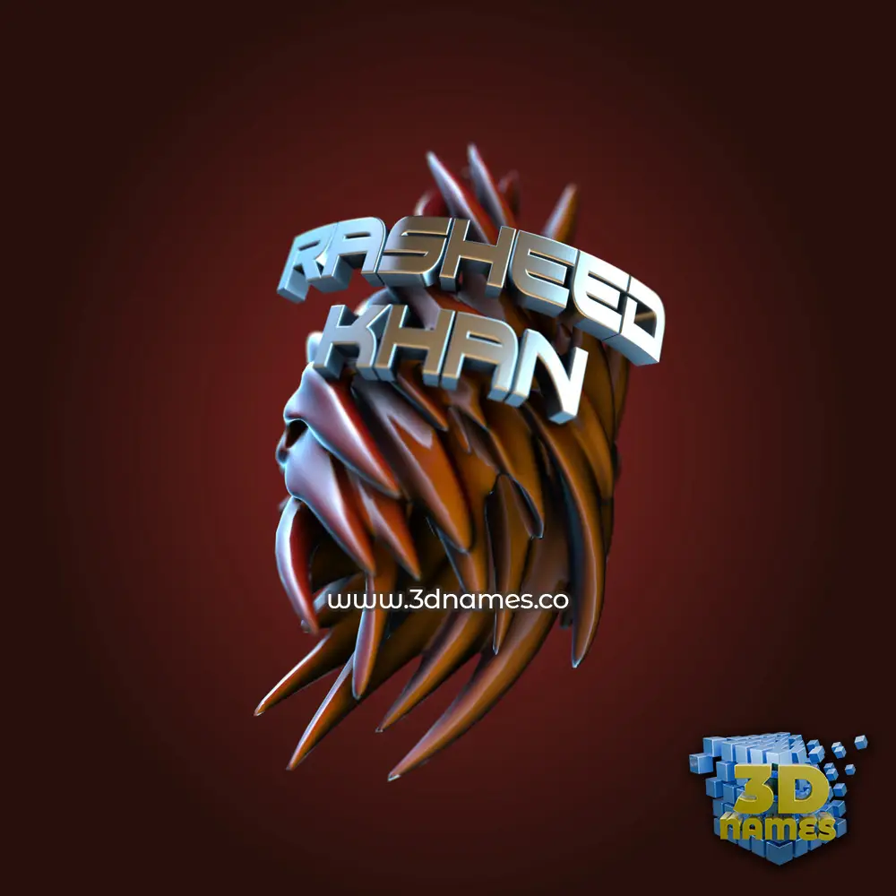 rasheed khan in Red Twisted style - 3D name wallpaper