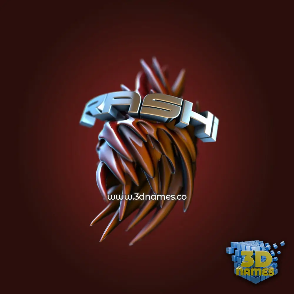 rashi in Red Twisted style - 3D name wallpaper