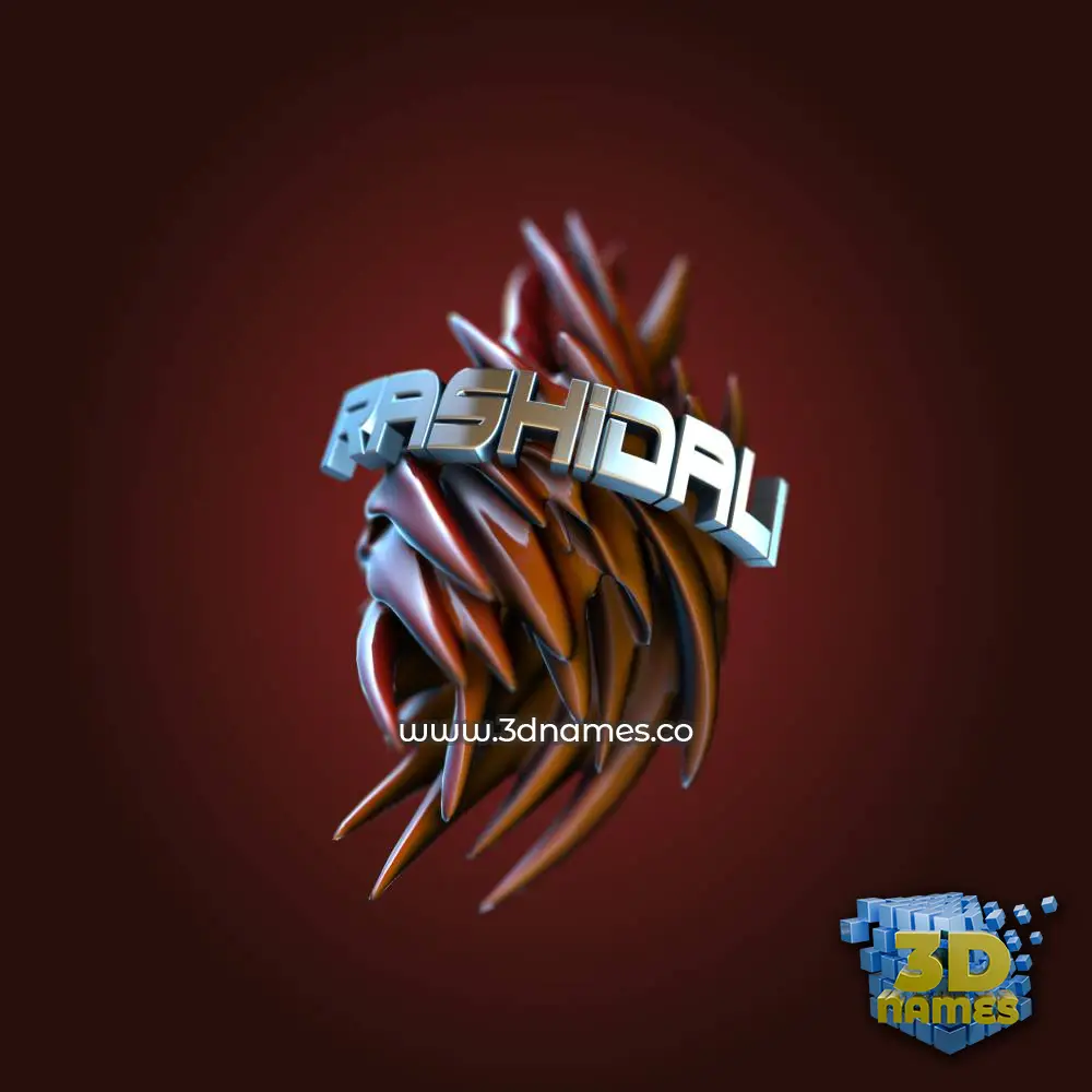 rashidali in Red Twisted style - 3D name wallpaper