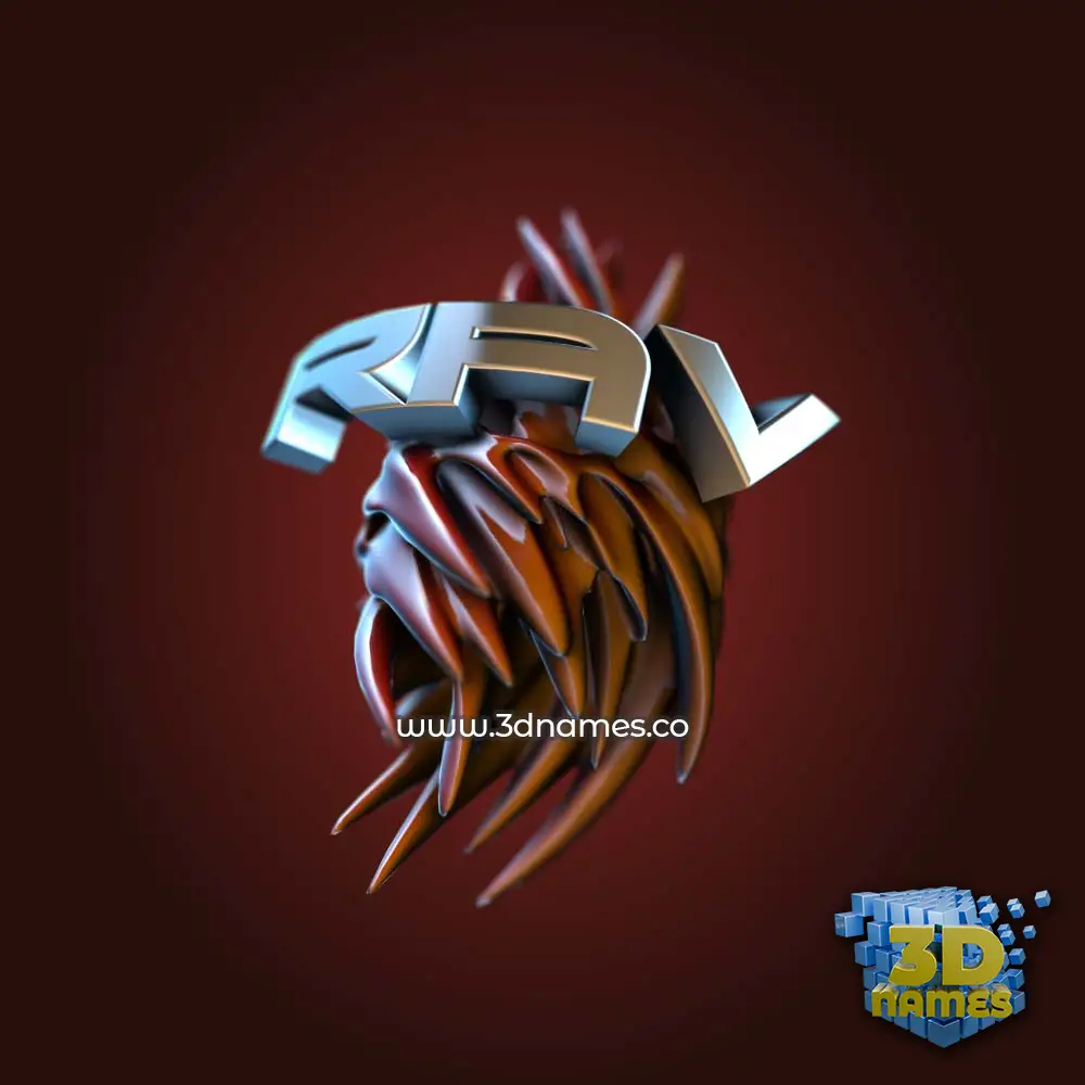 rav in Red Twisted style - 3D name wallpaper