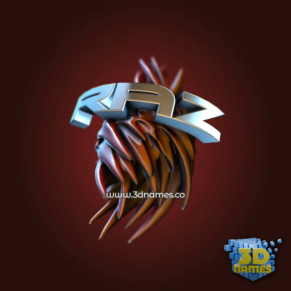 raz in Red Twisted style - 3D name wallpaper