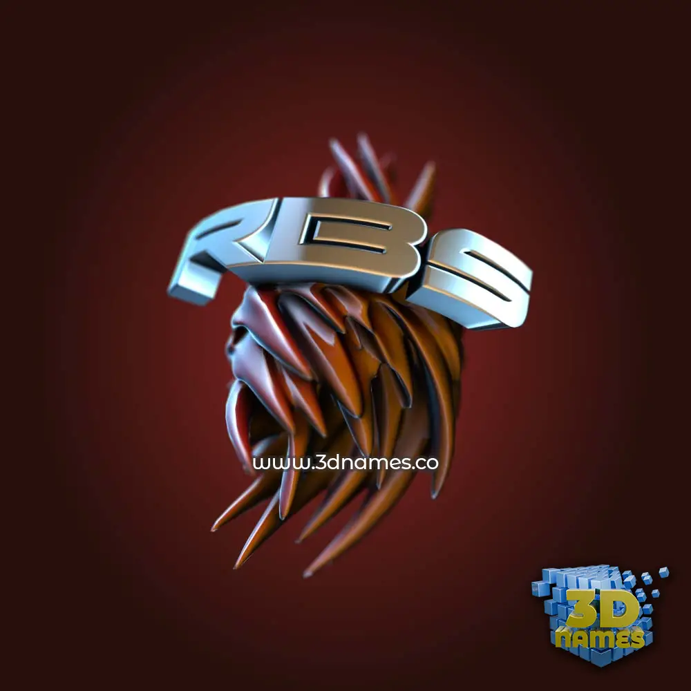 rbs in Red Twisted style - 3D name wallpaper
