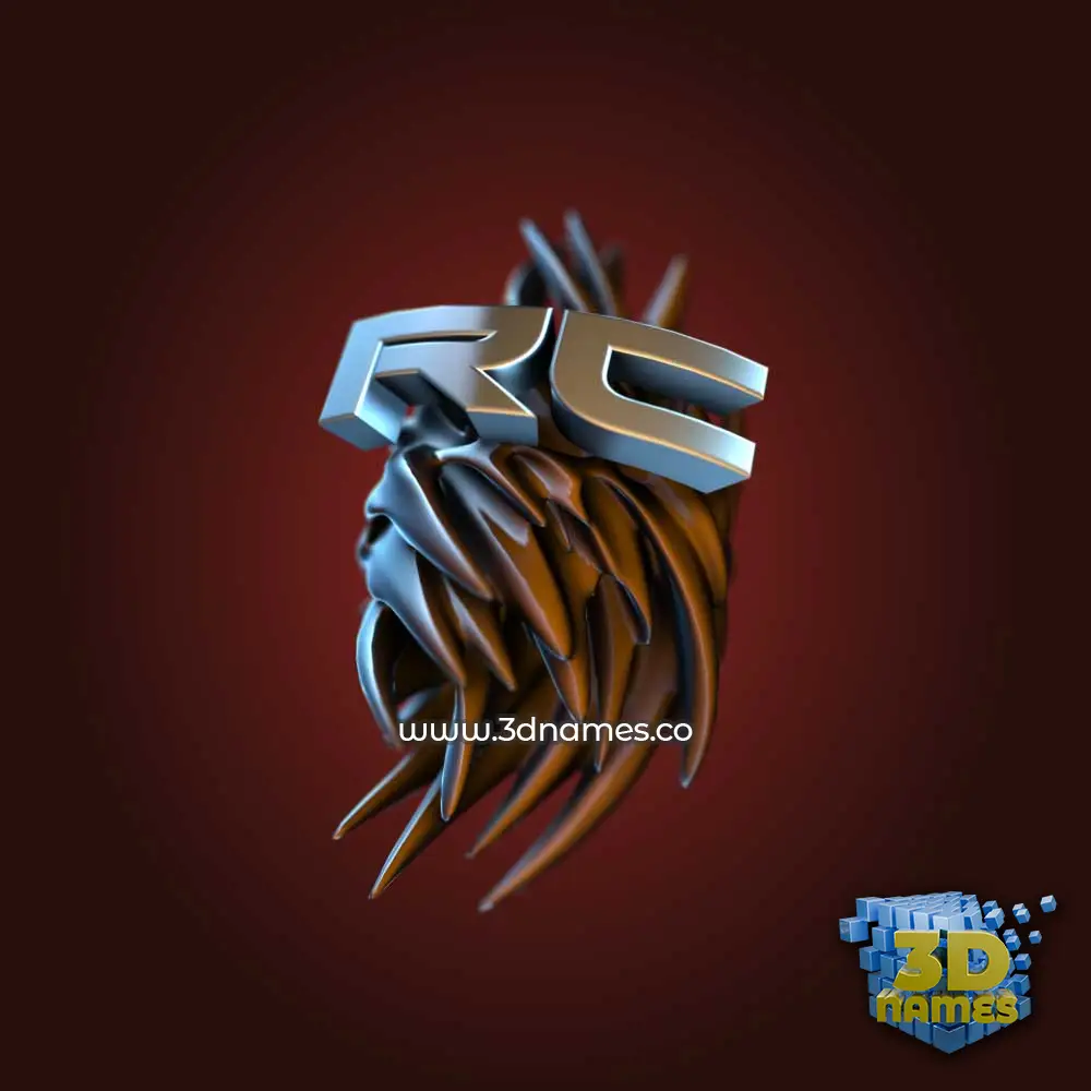 rc in Red Twisted style - 3D name wallpaper