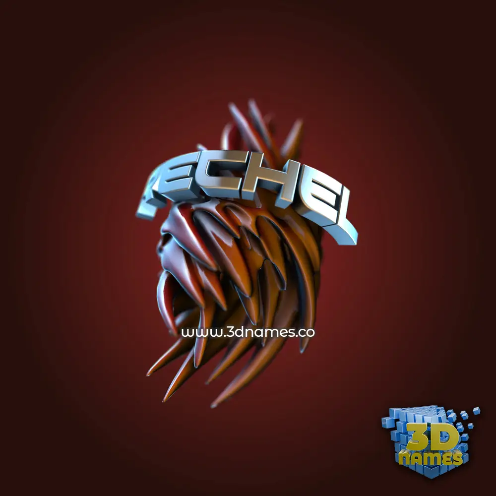 rechel in Red Twisted style - 3D name wallpaper
