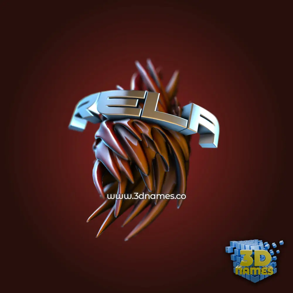 rela in Red Twisted style - 3D name wallpaper