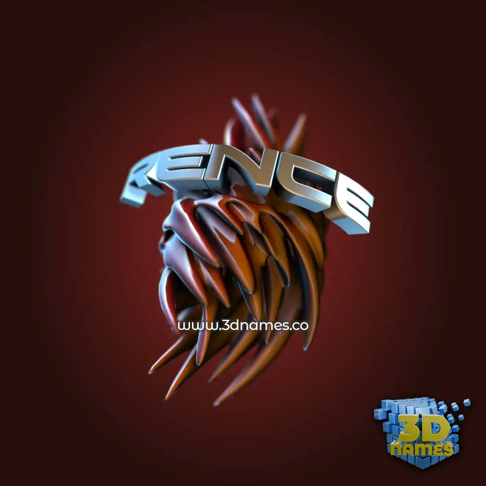 rence in Red Twisted style - 3D name wallpaper