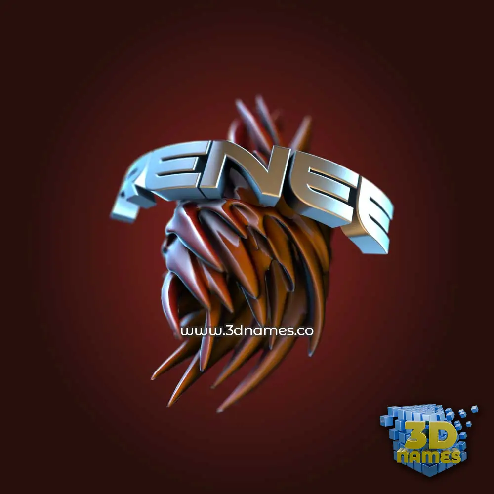 renee in Red Twisted style - 3D name wallpaper