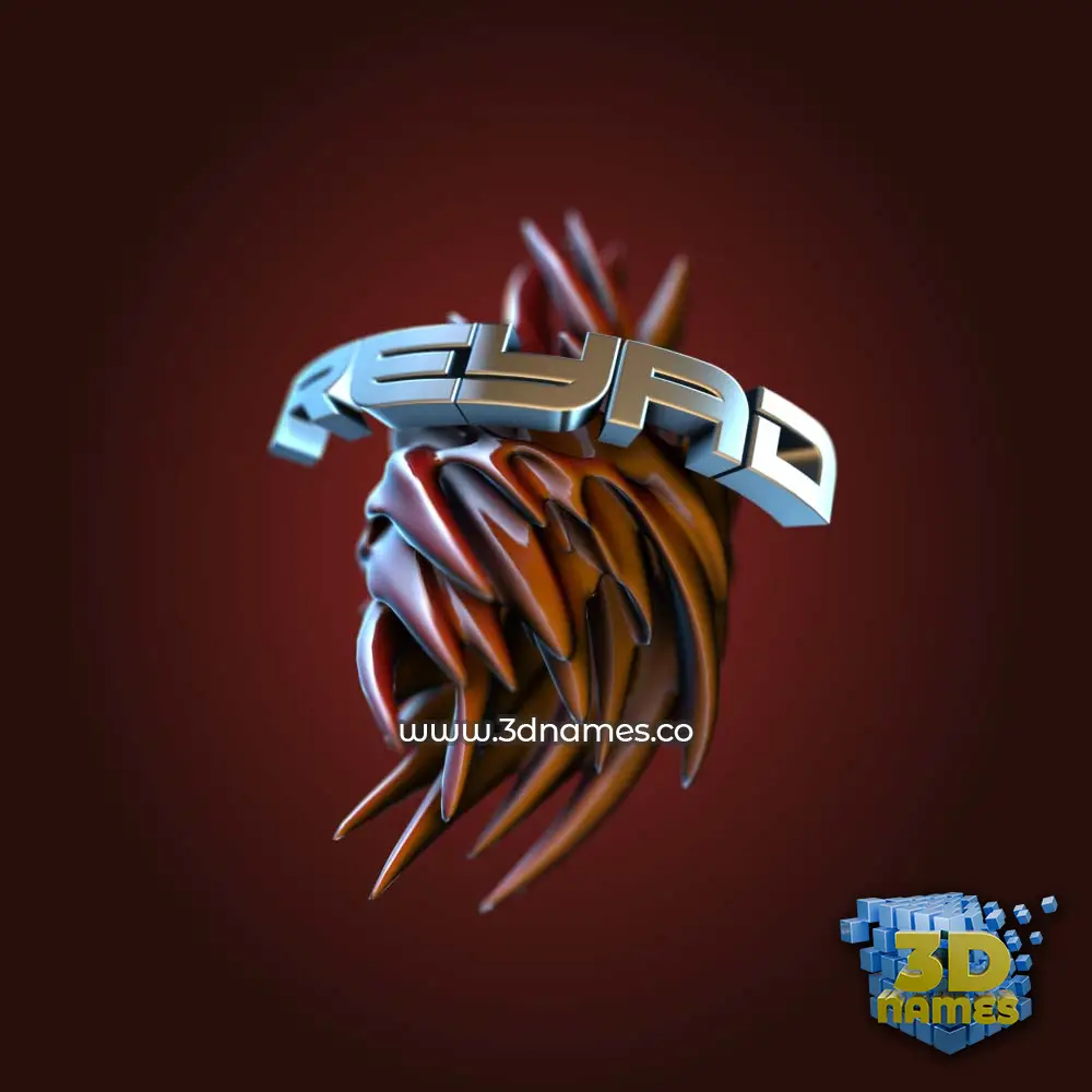 reyad in Red Twisted style - 3D name wallpaper