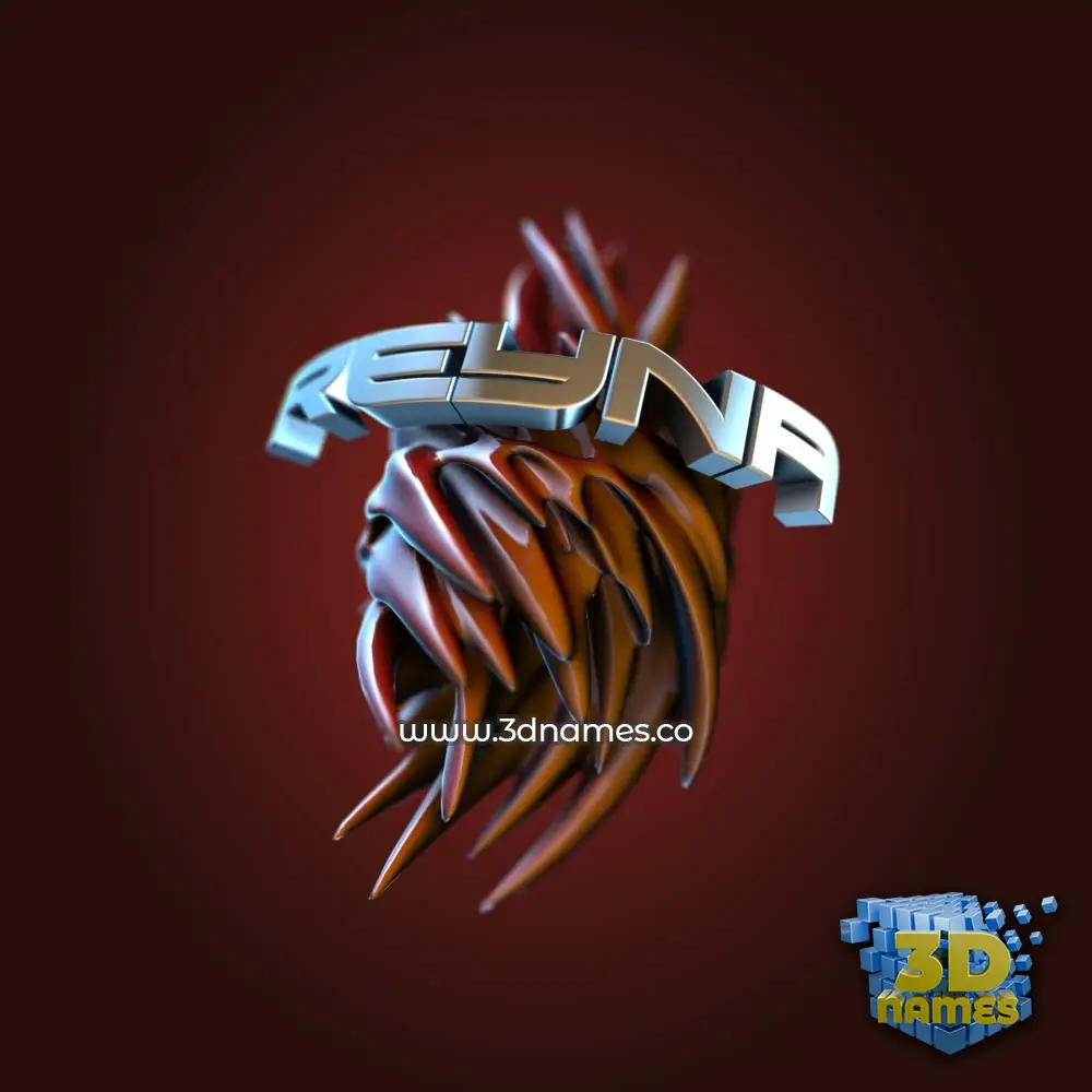 reyna in Red Twisted style - 3D name wallpaper