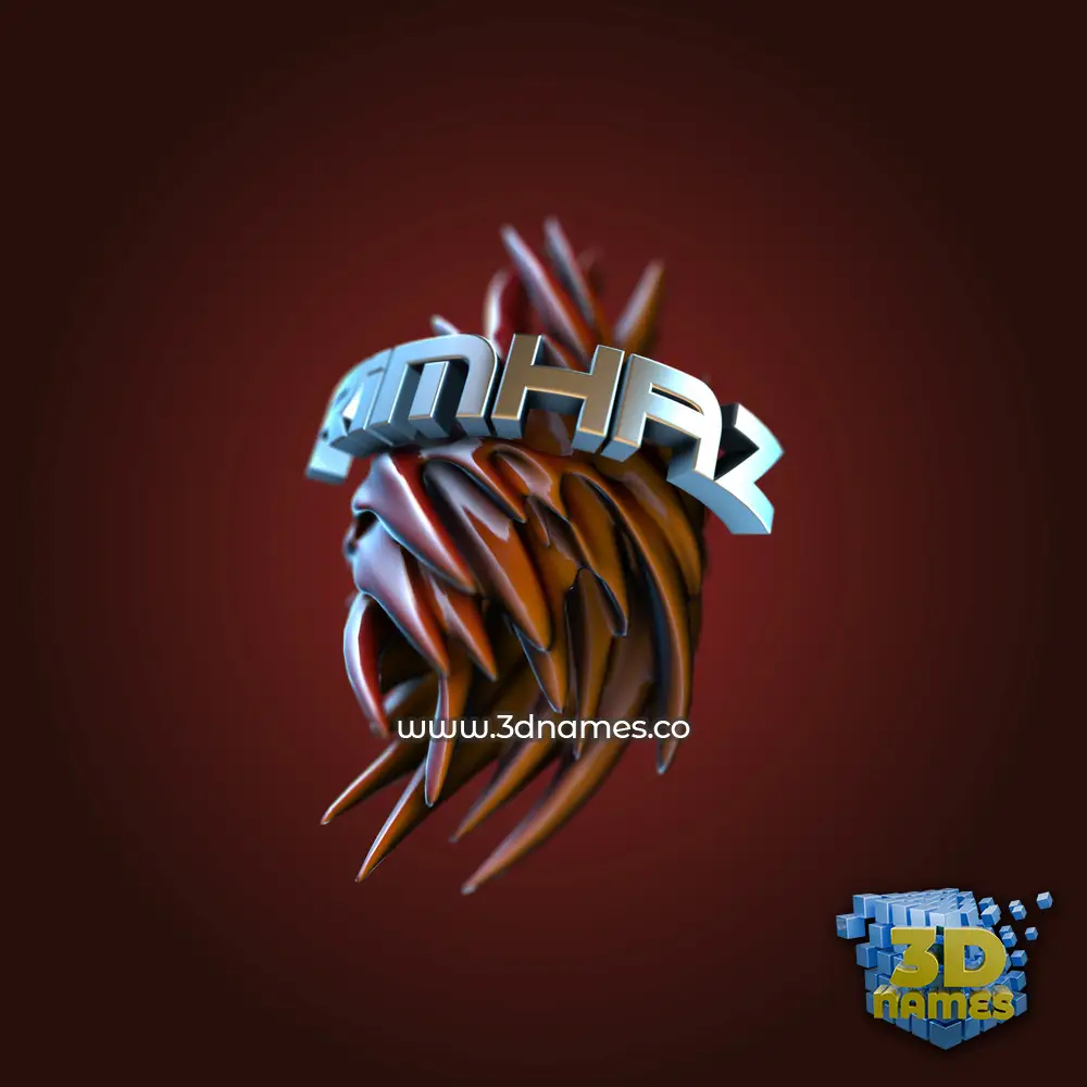 rimhaz in Red Twisted style - 3D name wallpaper