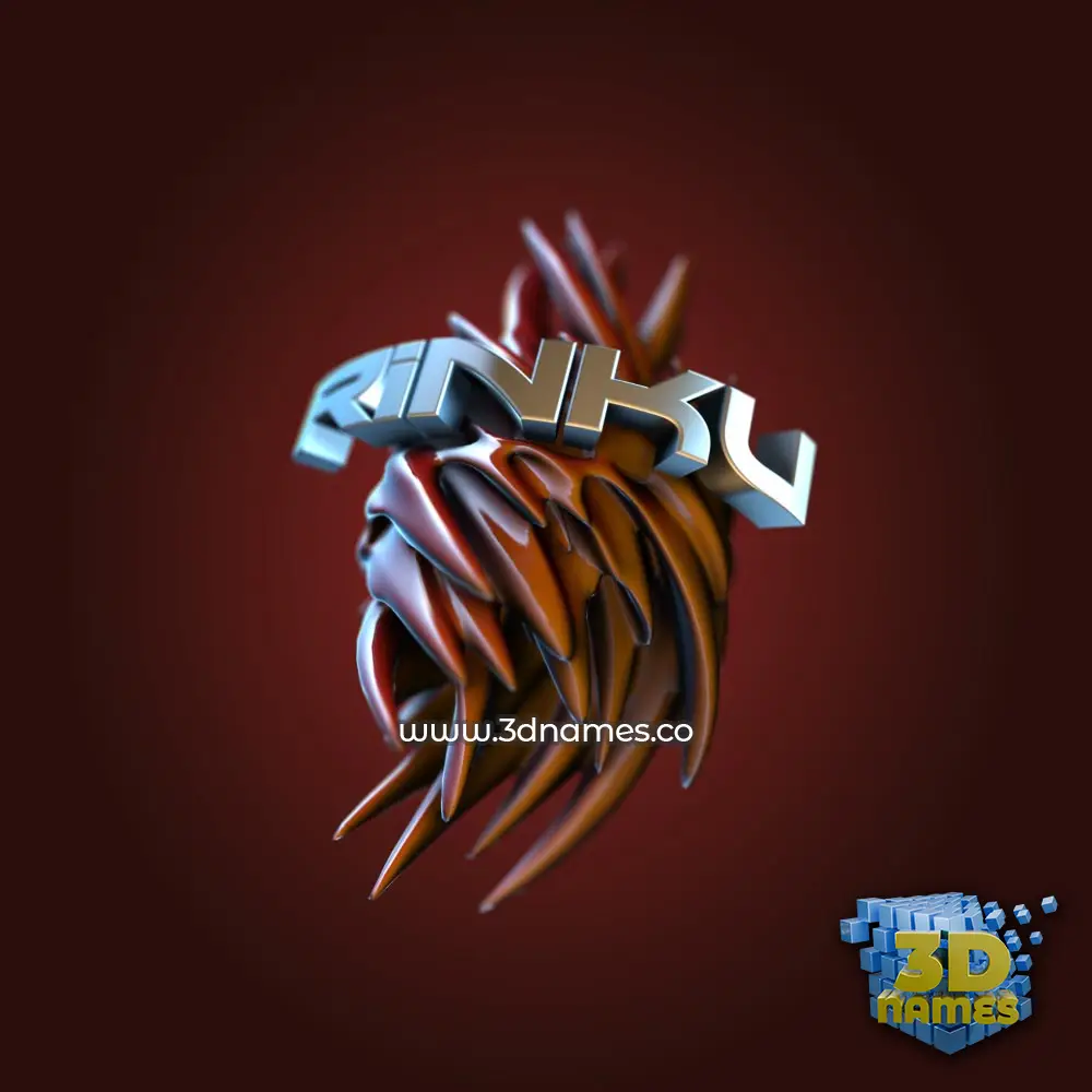 rinku in Red Twisted style - 3D name wallpaper