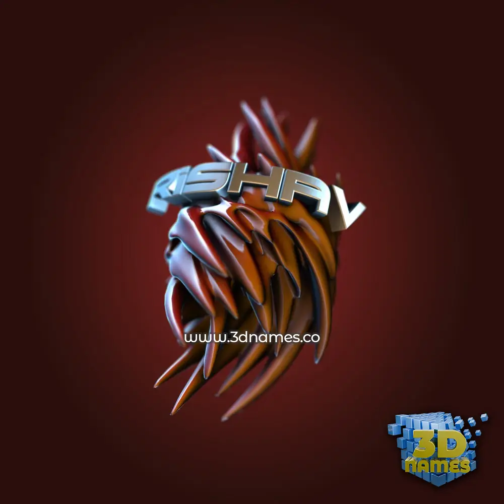 rishav in Red Twisted style - 3D name wallpaper