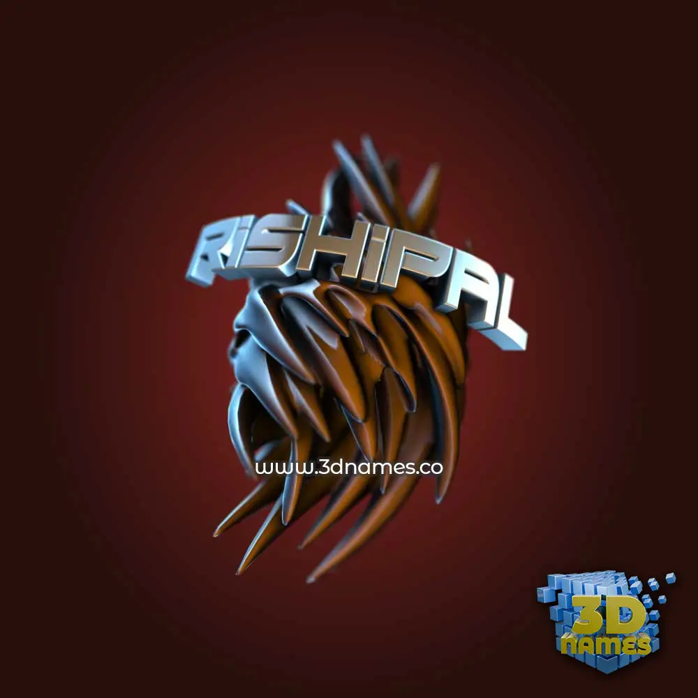 rishipal in Red Twisted style - 3D name wallpaper