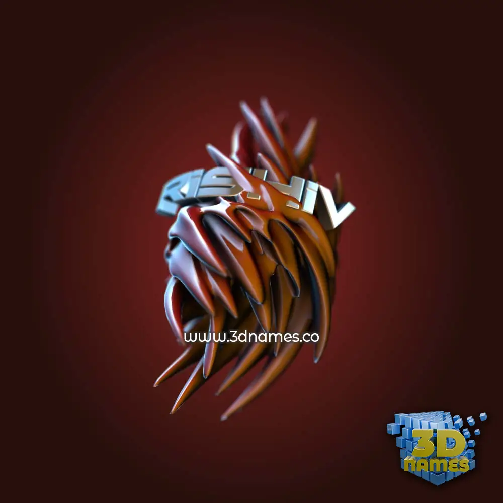rishiv in Red Twisted style - 3D name wallpaper