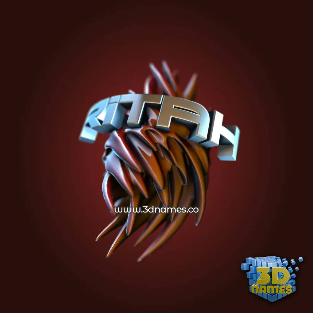 ritah in Red Twisted style - 3D name wallpaper