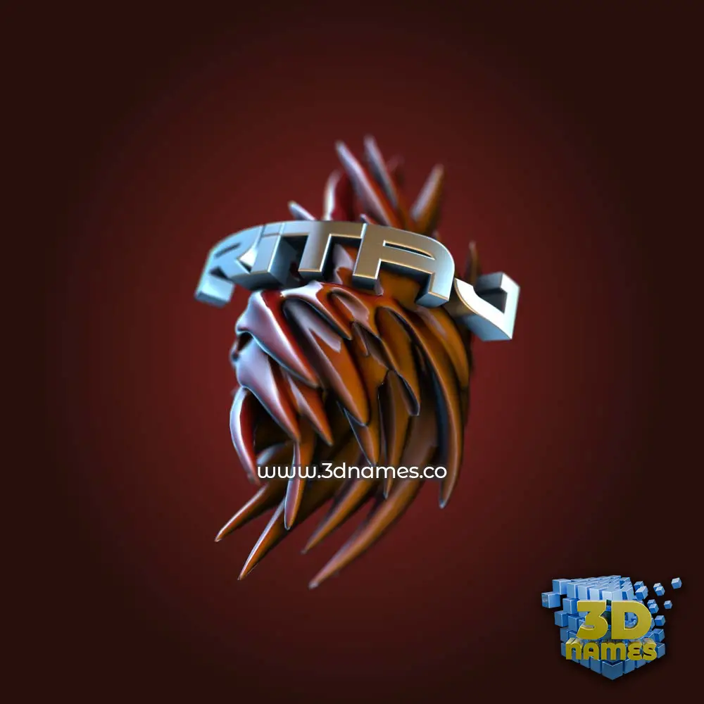 ritaj in Red Twisted style - 3D name wallpaper