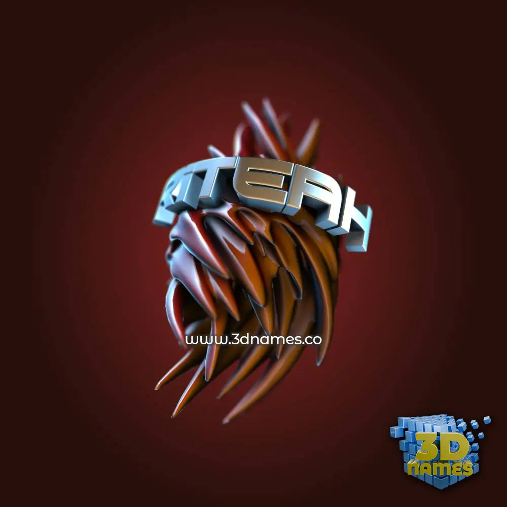 riteah in Red Twisted style - 3D name wallpaper