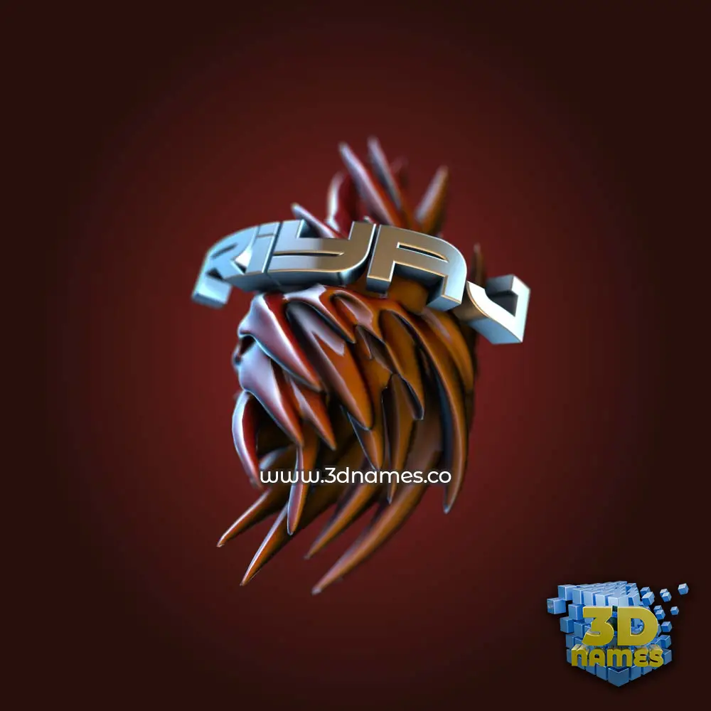 riyaj in Red Twisted style - 3D name wallpaper